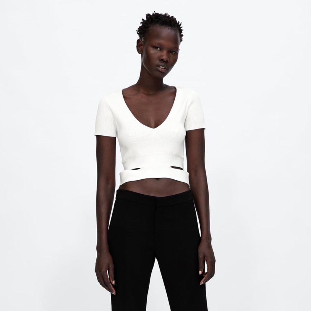 Zara Cut Out Top - white